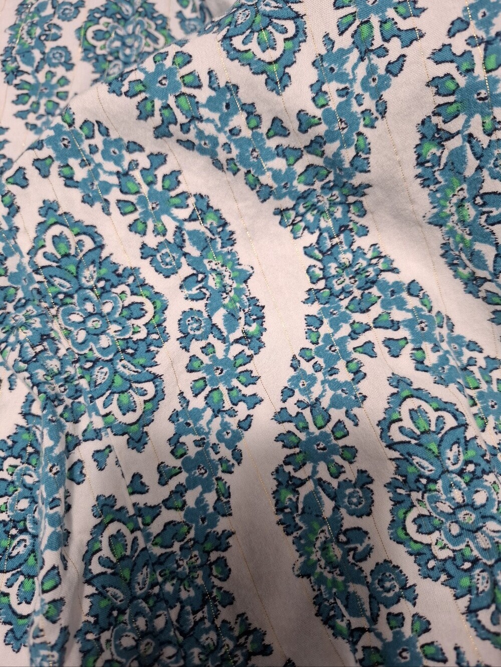Belle by Kim Gravel Floral Ikat Blouson Tunic Sleeve Lightweight Blouse 3X Boho - Picture 9 of 12
